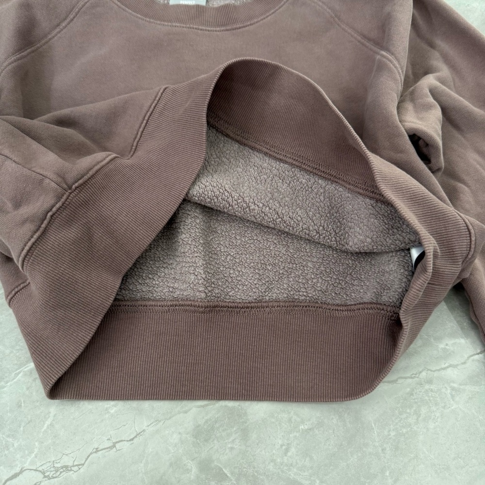 Women’s TNA Perfect Cozy Fleece Cropped Crew Neck Sweatshirt Size Medium - Picture 5 of 15